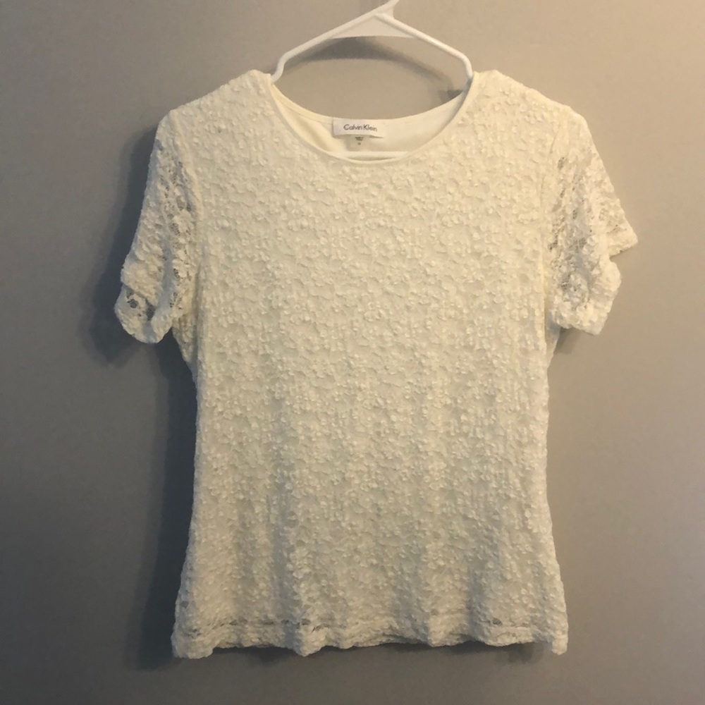 White lace shirt